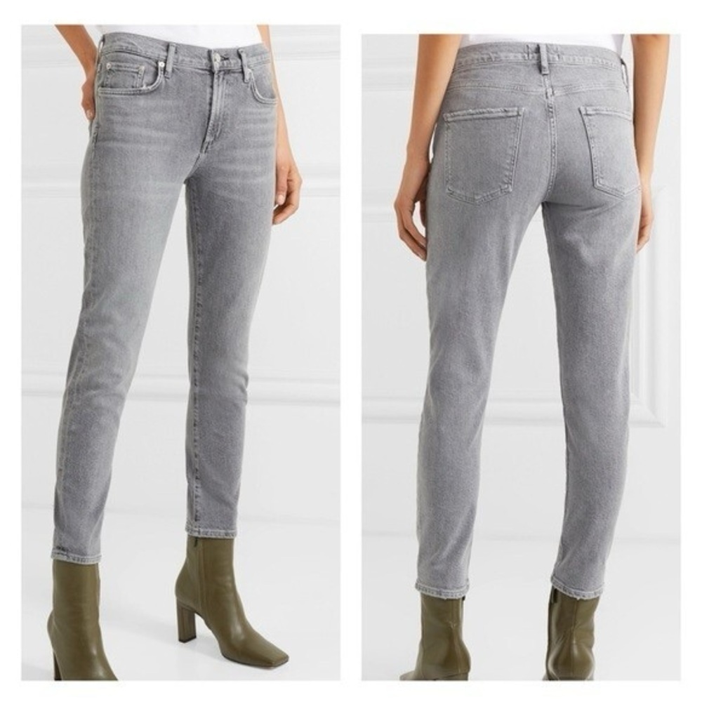 AGOLDE Jeans Women’s Grey Toni Slim Mid Rise Straight-Leg Jeans 26